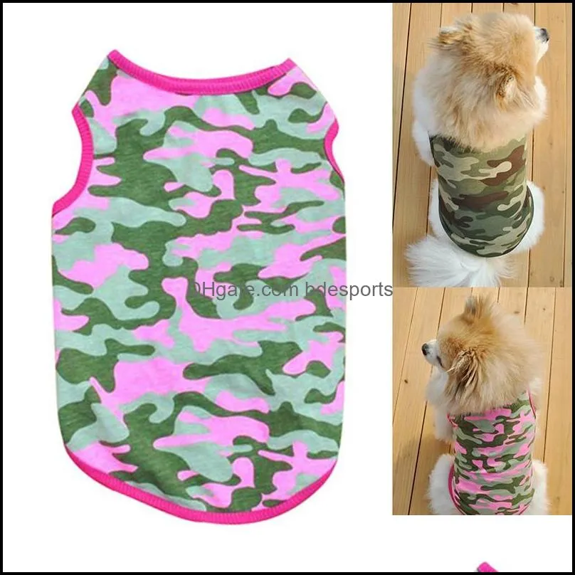 Lovely Pet Dog Cat Apparel Camouflage Vest T-shirt Puppy Summer Clothes for dogsXS-L