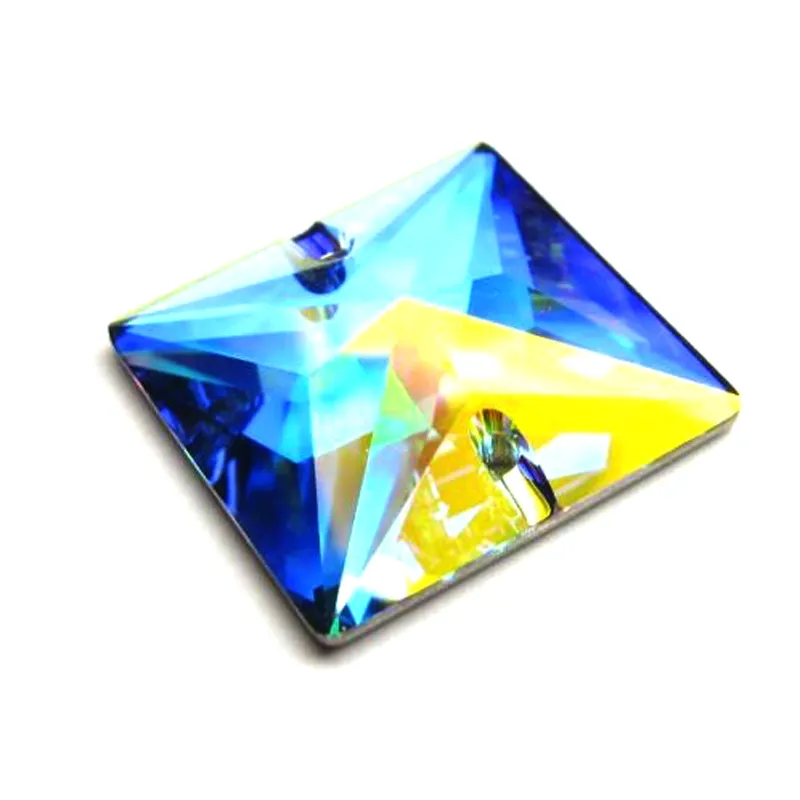 Top 6a pedras 3240 Crystal Ab Square costurar em strass quadrado Costura liso de volta Rhinestone Cristal DIY Strass Artesanato Suprimentos