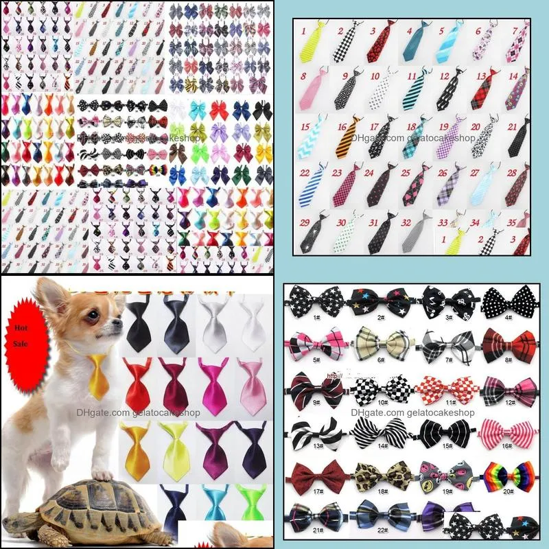 Dog Apparel 60PC/Lot Arrival Colorful Adjustable Pet Neckties Bowties Cat Puppy Bow Ties Grooming Supplies 6 Types GL0111