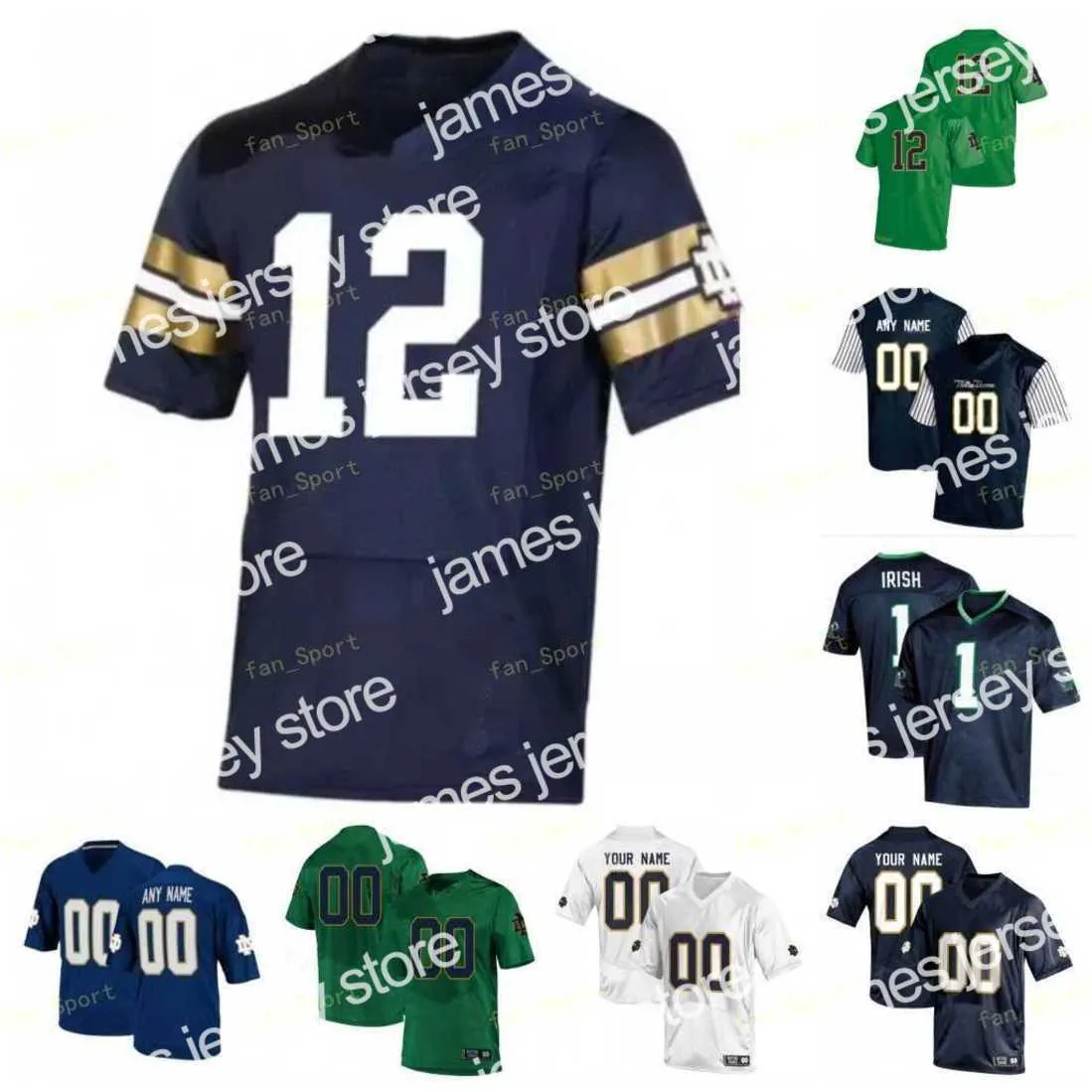 James Fighting Irish Football Jersey NCAA College 2021 Shamrock Series Joe Montana Rudy Ruettiger Book Chase Claypool Kyren Williams Chris Tyree