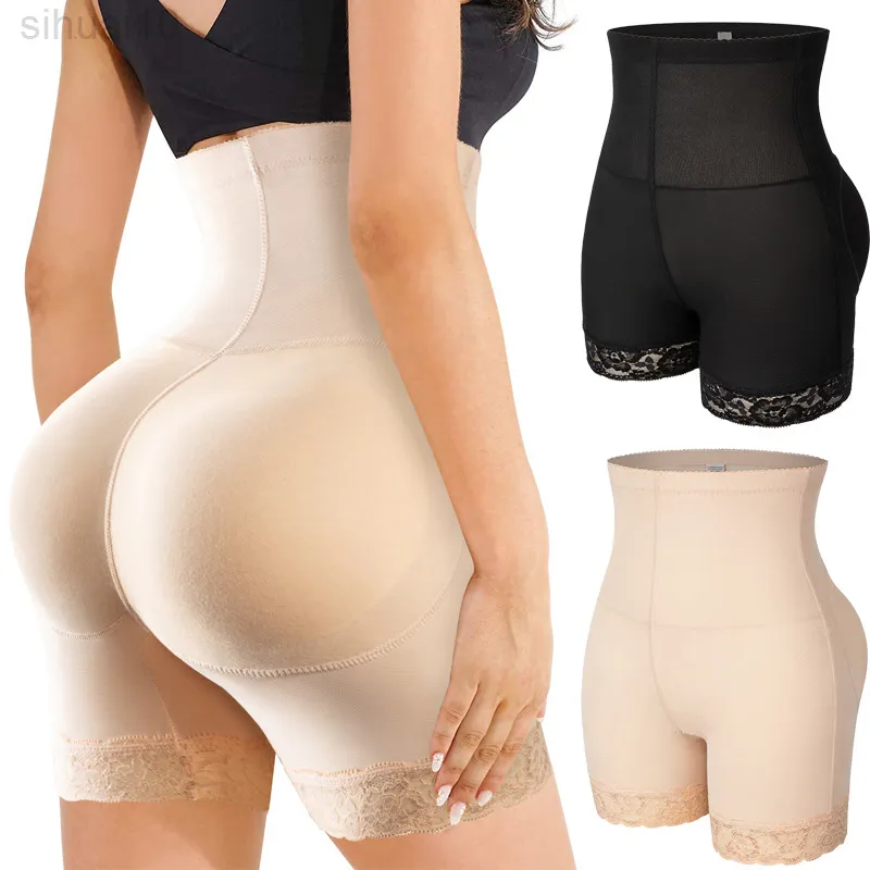 Women Padded Seamless Butt Hip Enhancer Shaper Buttons Butt Pads High Waist Panties Push-Up Body Shapewear Slimming Underwear L220802