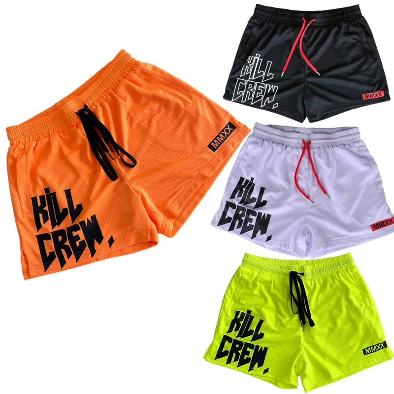 Summer Mens Beach Pants Plus Size Shorts Mesh FivePoint Breathable Training Pants Sports Casual Shorts 220608