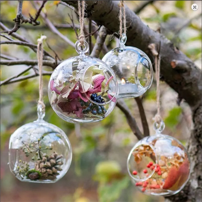Glass bauble tea light holders sales