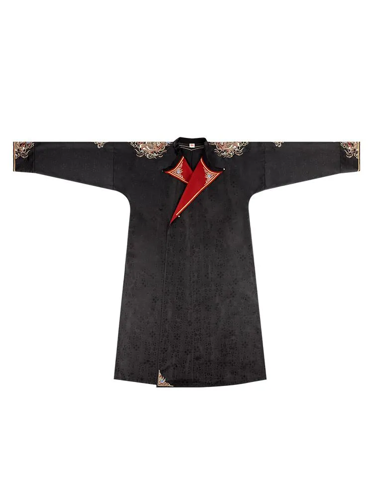 Roupas masculinas vestido de pescoço redondo de tang redondos autênticos bordados chineses autênticos spring diariamente hanfu o mesmo para homens e mulheres