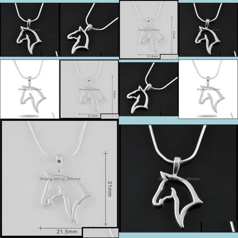 Fashion Cute Animal Horse Pendant Necklace For Women Dainty Silver Color Chain Jewelry Accessories Wholesale