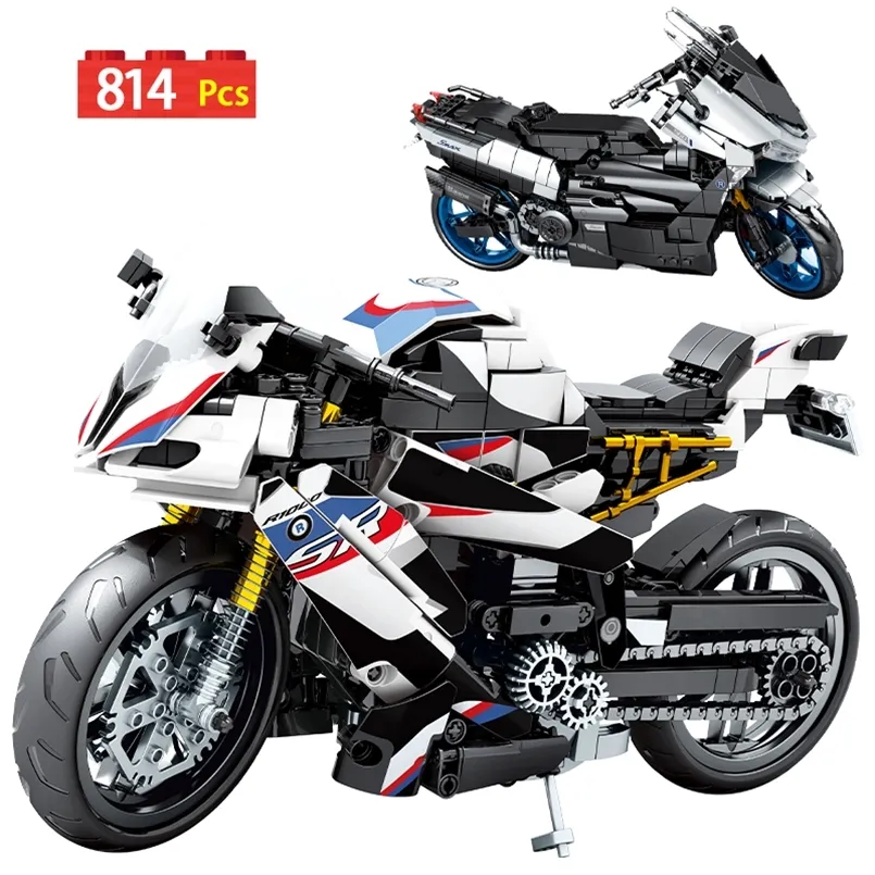 シティオートバイの車モデルの構築機械式Moto Moc Racing Motobike Vehicles Bricks Toys for Children Gifts 220715