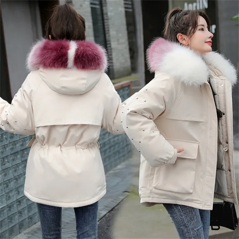 Women winter Parkas winter -30 degrees thicker women Parkas jacket fashion fur collar hooded warm cotton Coat jacket 201214