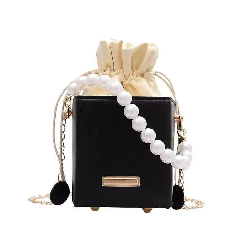 Myyshop PB0016 Fashion Mini Pearl Chain Wallet Mobile Single Shoulder Bags Messenger Bag White Yellow Purple Black 4 Colors