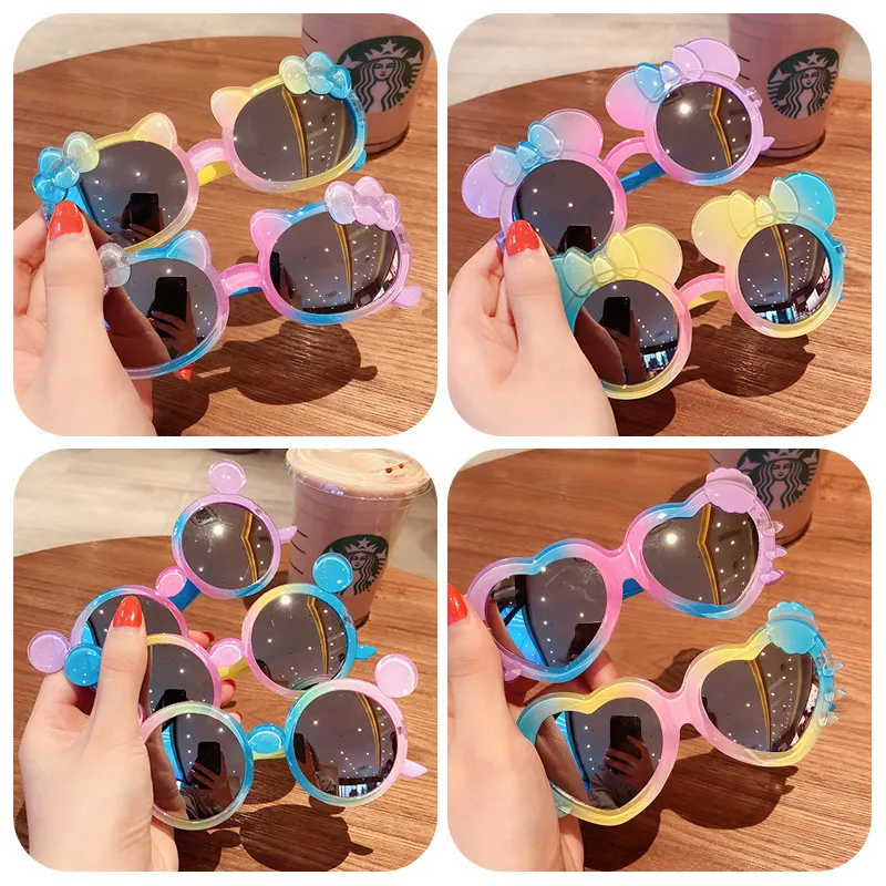 Bebé niños niñas estrella dibujos animados colores redondos gafas de sol niños UV400 gafas al aire libre niños verano playa vacaciones gafas 220705