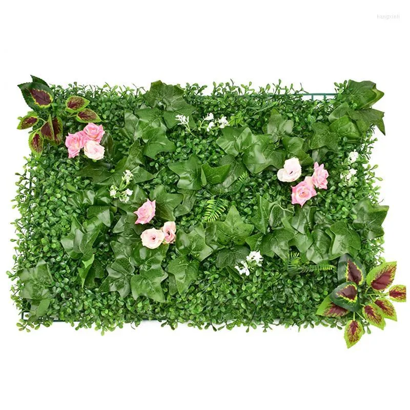 Decoratieve bloemen kransen 40x60 cm kunstmatige blad hedge bord plant paneel lawaai reductie UV beschermd privacy hek scherm voor tuin