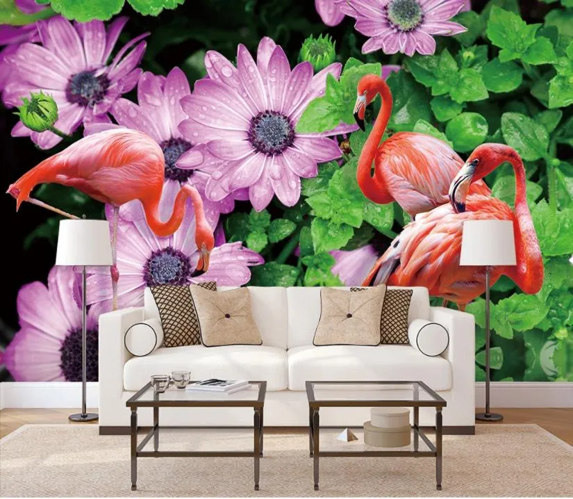 Papel pintado 3D Mural Flor estereoscópica Animal para la sala de estar de la sala de fondo de la sala de la sala de la sala de la sala Papel de pared Papel de Parede Pegatinas de pared