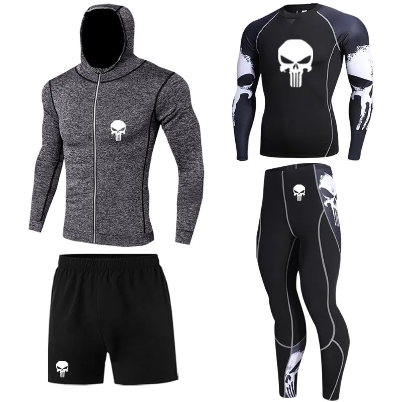 Herrspåriga gym Rashguard fitness sportkläder som kör kläder snabba torra mäns uppsättningar kompressionssport kostymer mager tights klädmännen '