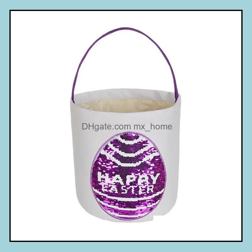 easter bunny bag sequins tote printed drum rabbit handbag easter egg basket put gift storage diy packaing party favor sn3670