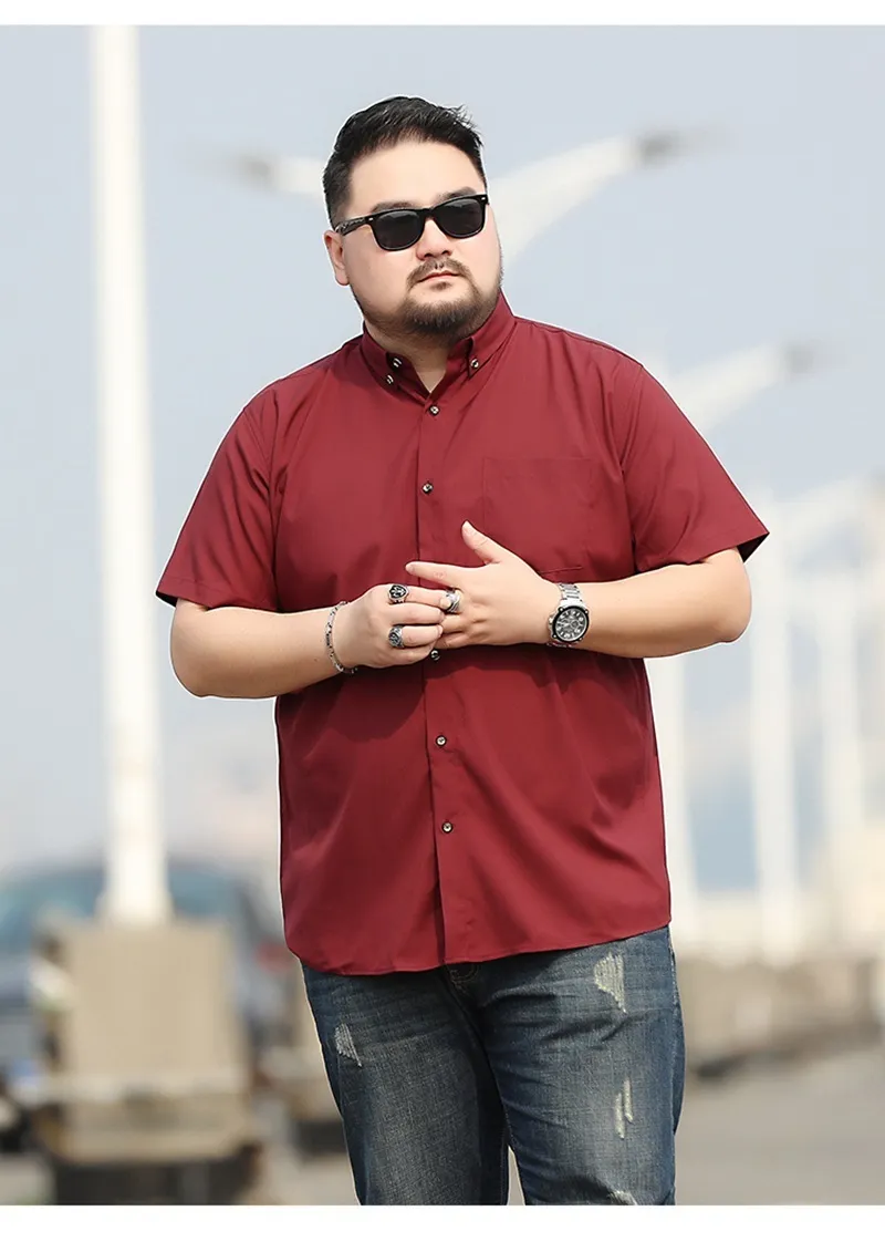 Men 8XL 9XL Black Collared Shirt 10XL 7XL Plus Size Big Larger 5XL 