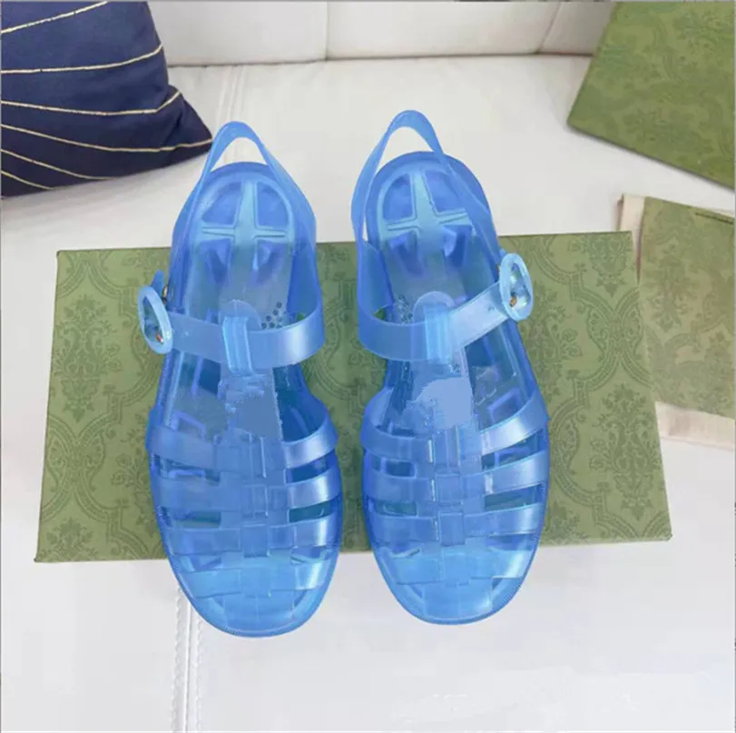 2022 The latest Roman men's and women's sandals, Party basket buckle shoes, outdoor beach shoes, multicolor PVG transparent non slip rubber sole shoes