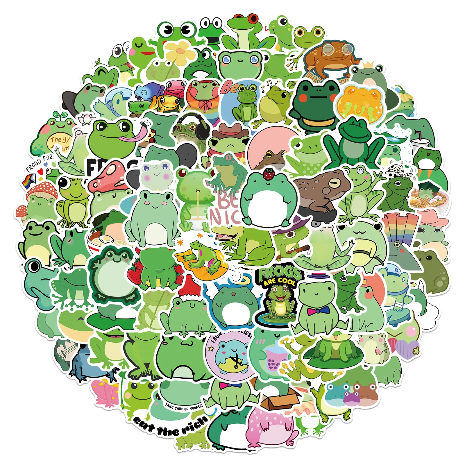 New Sexy 100pcs Cute Frog Cartoon adesivos Decals