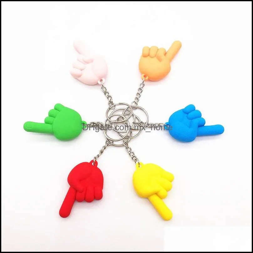 pvc epidemic prevention isolation keychain press elevator tool security protection anti-contact palm keychains cute key chain decorations 6 color