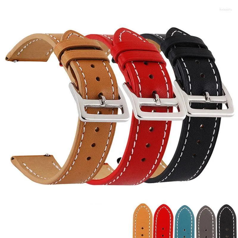 Watch Bands Universal High-end Wrist Men Manual Suture Single Circle Calf Leather 18mm/20mm/22mm/24mm Strap Band Hele22