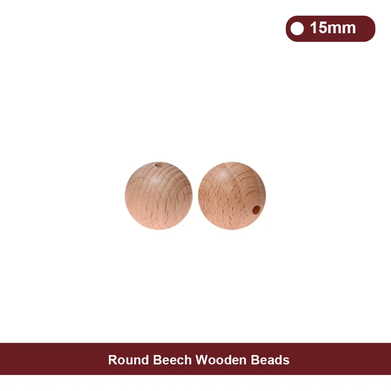 15mm Round Wooden Beads