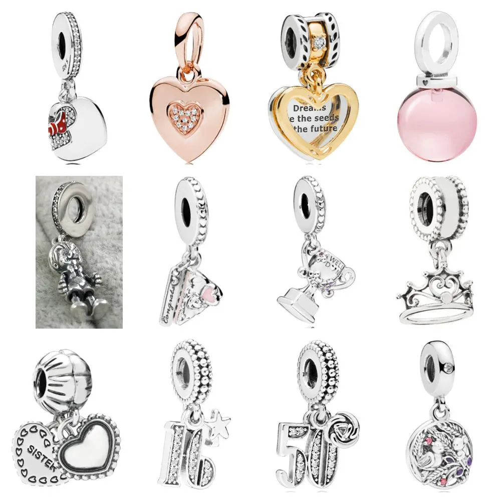 Fit Pandora Charm Bracelet 925 Sterling Silver Ciondola Charms Gift Carving Adatto per le donne 925 Beads Pendant Bead Accessori per gioielli fai da te T2403