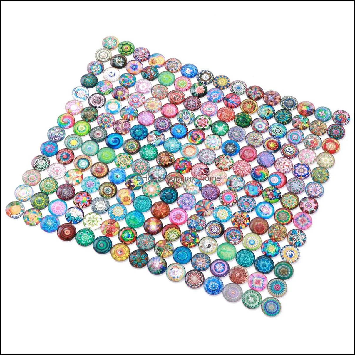 Home decoration 14mm Mixed Round Mosaic Tiles Glass Mosaic Decoration for Crafts Glass Mosaic Supplies For Jewelry Making