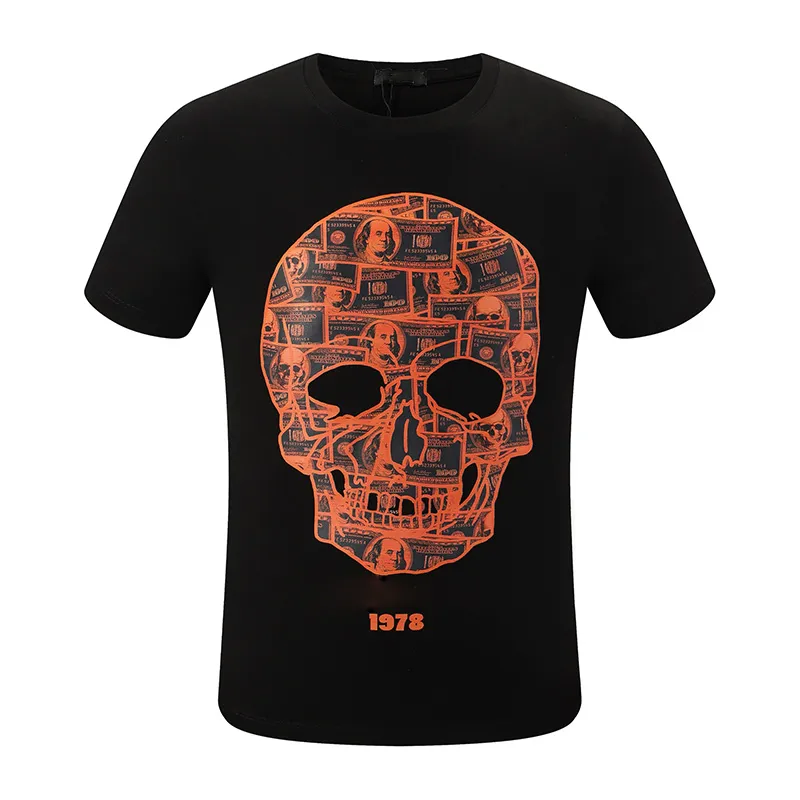 wholesale crystal Skull Tees diseñador hombres camiseta Verano estampado carta Casual Punk tigre tops Camisetas hombre Moda ropa de lujo elemento de pintura manga corta algodón
