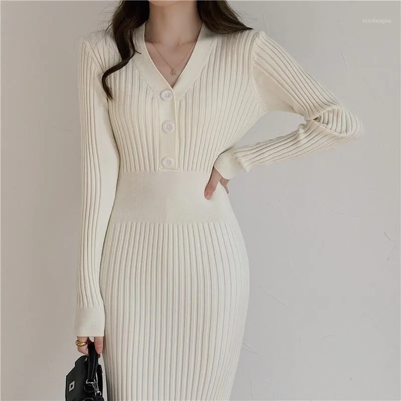 2022 Womens Knitted Bodycon Midi Dress Long Sleeve... From Renshenguo,  $21.83 In Bulk | DHgate.Com