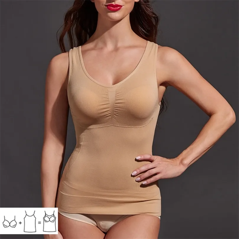 Kadınlar Vücut şekillendirici artı Boyut Bra Cami Tank Üstü Zayıflama Yelek Korse Shapewear Slim Up Asansör Çamaşırı Set Kemerleri Kadınlar Sporları 220702