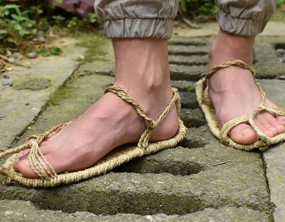 Woven online straw sandals