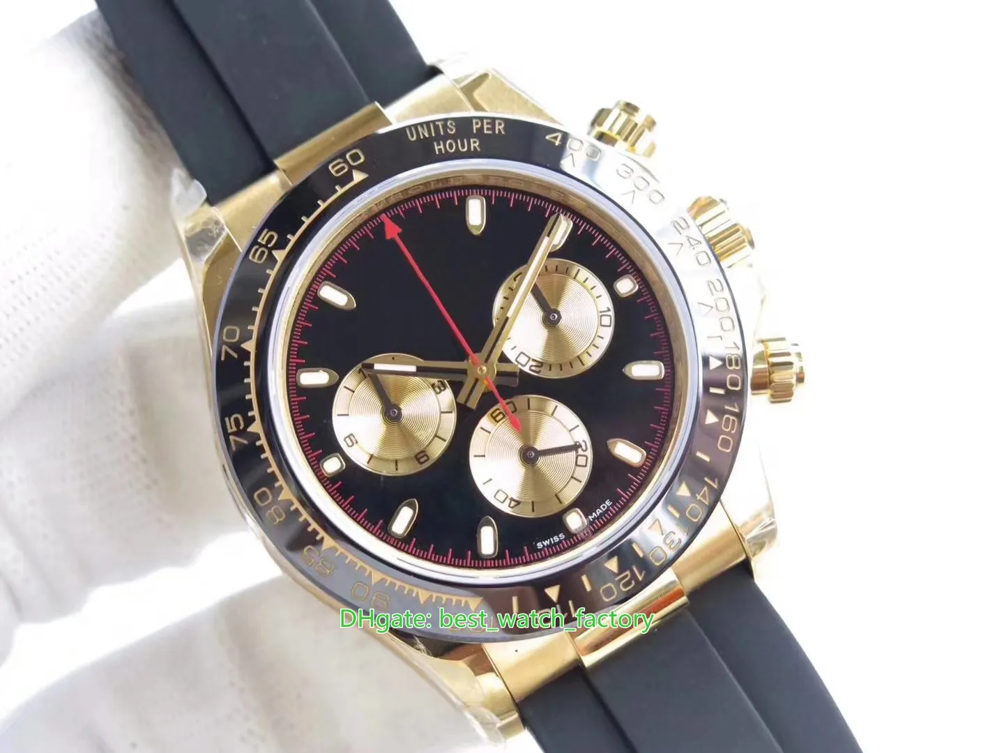 8 stijl herenhorloge Super kwaliteit horloges 40 mm 116518 Cosmograph 18k geelgouden elastiekjes chronograaf CAL.4130 uurwerk Mechanisch automatisch herenhorloges