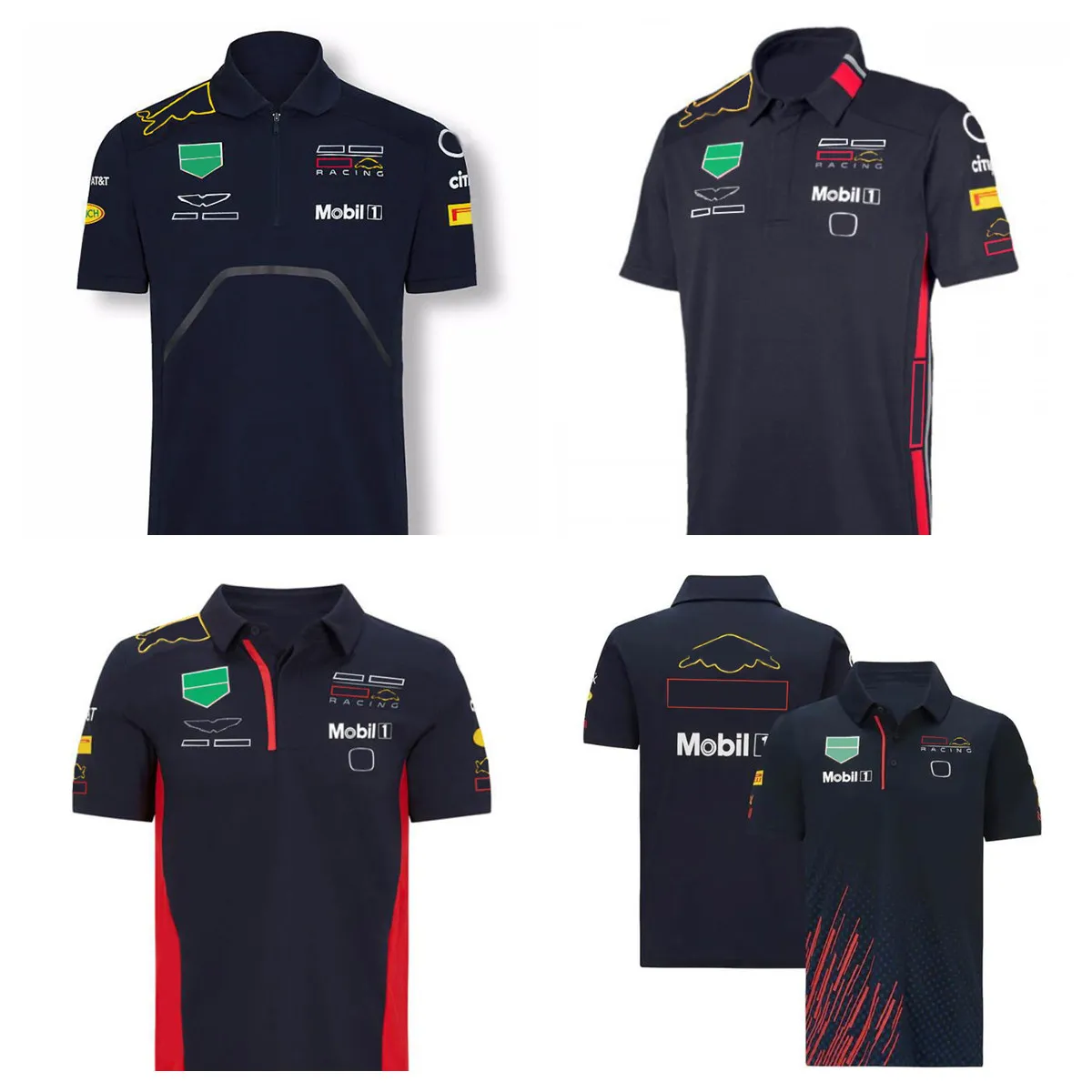 Camiseta de solapa de la solapa de F1 Formula One Racing con la misma costumbre