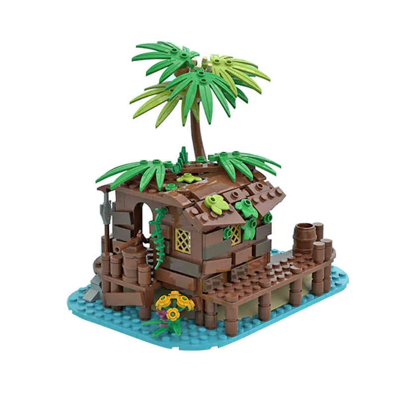 Blocchi MOC-71229 Modello di capannone pirata irati Pirates Barracuda Bay Building Bricks Brick per 21322 49016 Sea Beach Ideas Toy Kid Gifts T230103