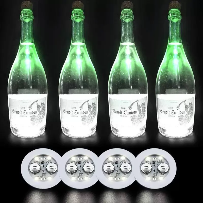 New Blinking Glow LED Bottle Sticker Coaster Lights Flashing Cup Mat Battery Powered For Christmas Party Wedding Bar Vase Decoration Light Boutique DH085