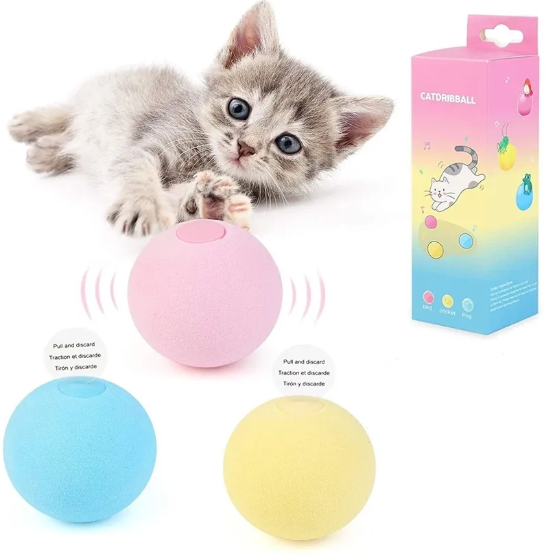 3 Adet Simülasyon Ses Kedi Topu Oyuncaklar Kediler için Pet Interaktif Catnip Komik Oyuncak Selfplaying Kitten Oyuncak Eğitim Malzemeleri için Kedi 220423