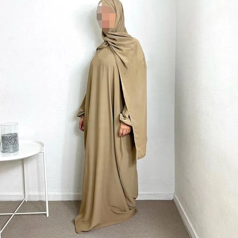 Ropa étnica Abaya Dubai Turquía musulmán Hijab vestido caftán marroquí para mujeres ropa de oración islámica Jilbeb Robe Longue Priere A220Q
