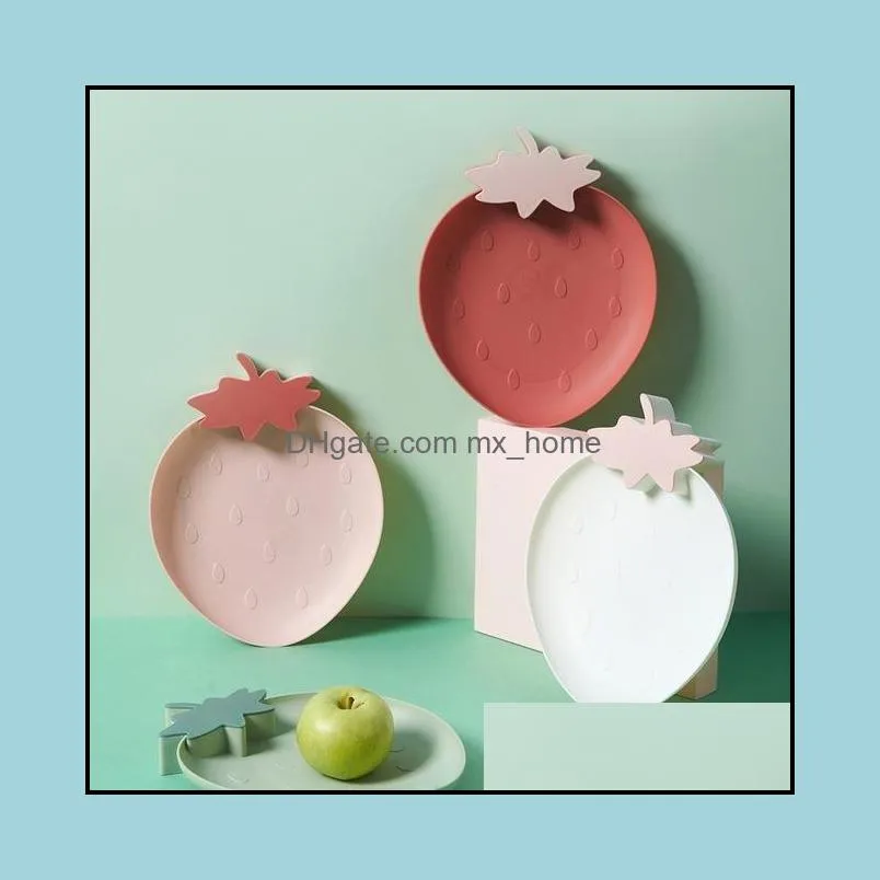 creative european stawberry shape fruit plates office home living room coffee table small plate for candy chocolate nuts dish paf11189