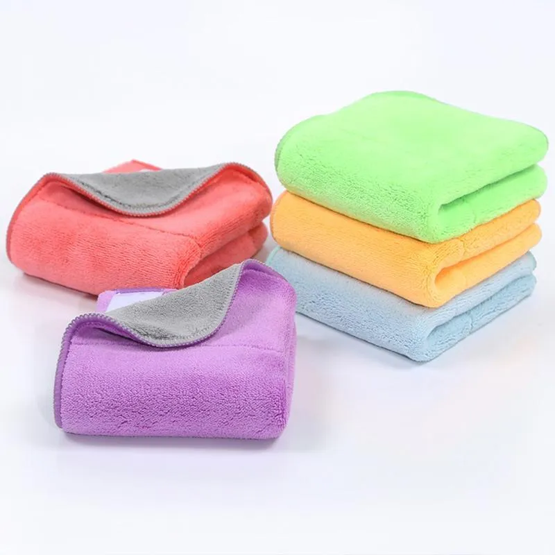 Coral fleece Dish Towel Soft Super Absorbent Wiping Rags Travel Out Door Bathroom Kitchen Towels Lint Free Home Glass Cleaning Wipe Cloth 30*40cm/12*16inch HY0162