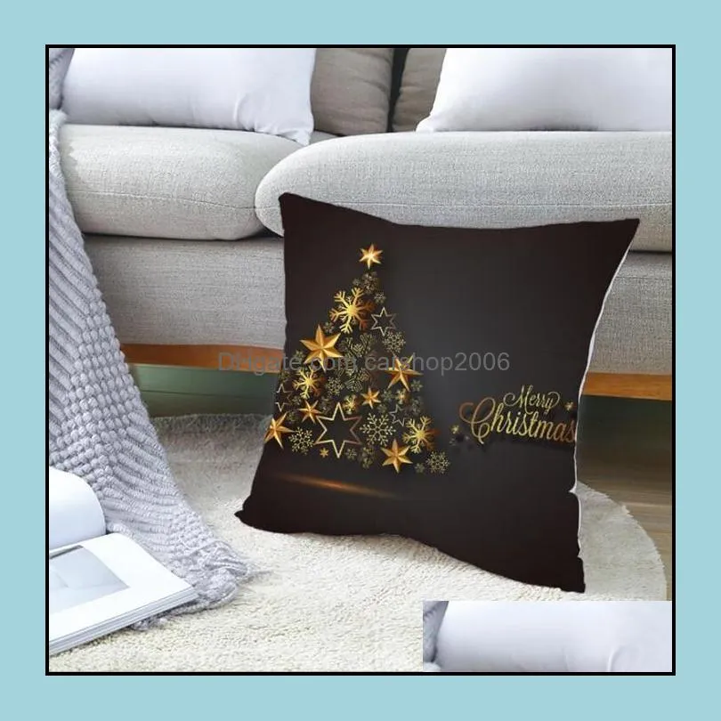 taoup gold black snowflake merry christmas pillowcase xmas decor for home decor for christmas ornaments xmas noel santa wy889w
