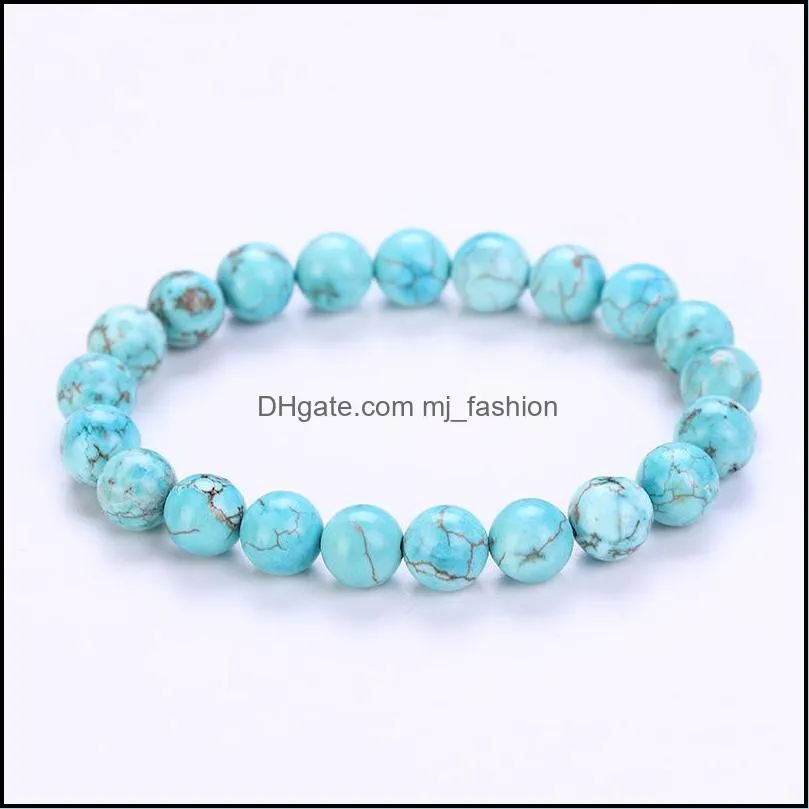 8MM Strand Natural Stone Healing Crystal Stretch Beaded Bracelet Women Men Fashion Handmade Precious Gemstone Round Bracelets Jewelry