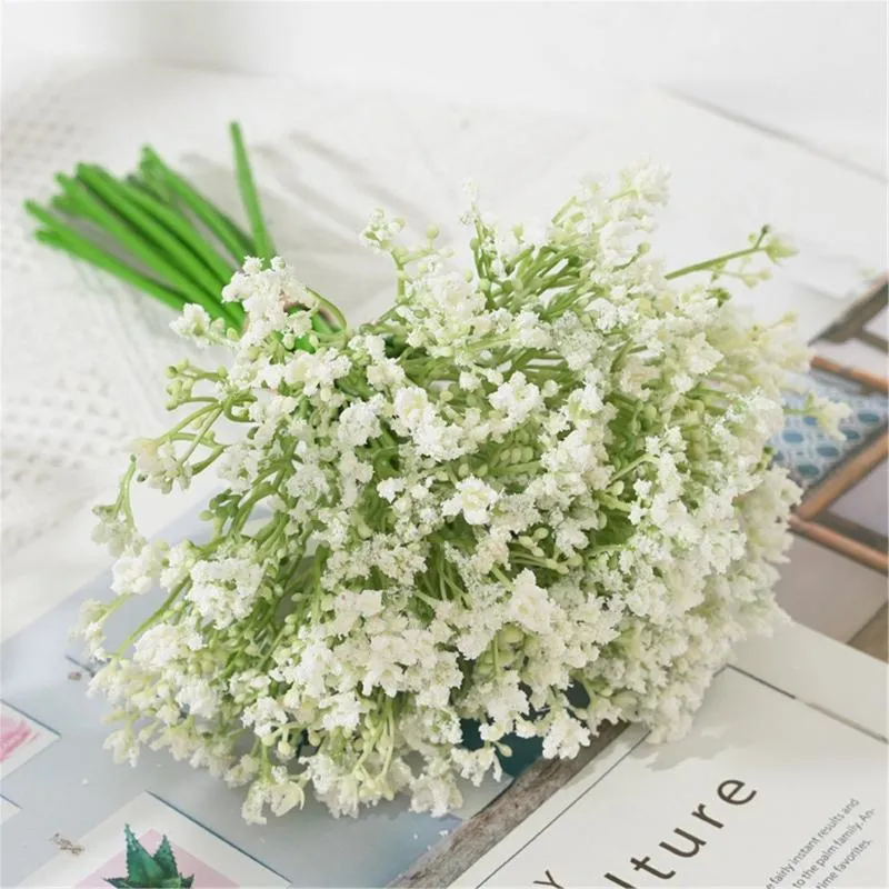 Ghirlande di fiori decorativi Gypsophila di plastica artificiale Disposizione di mazzi floreali fai-da-te per la simulazione di matrimoni Fiori finti Decorazioni per la casa