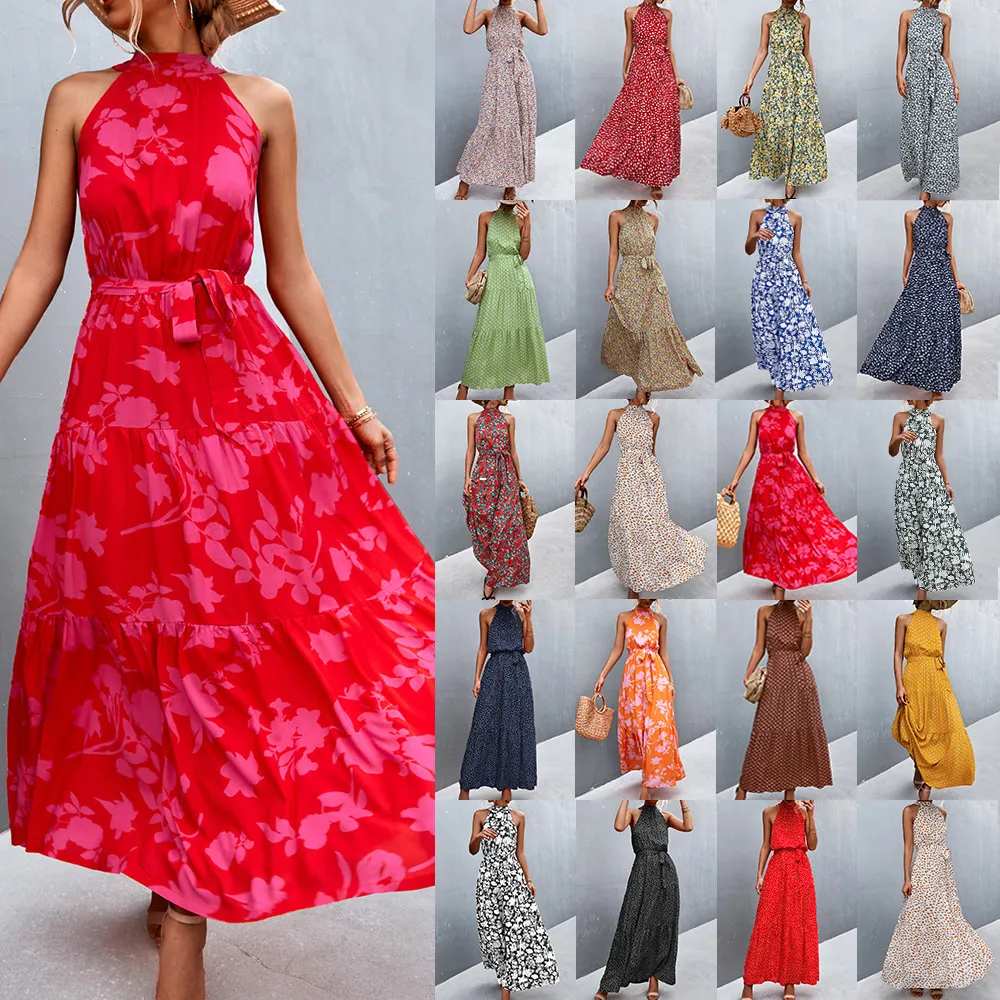 Elegant Polka Dot Maxi Dress - Summer Halter Neck Long Dress, Plus Size  Designer Vestido, Luxury Party Robe - Buy Now! from Dhgate Basic & Casual  Dresses - price 28.15