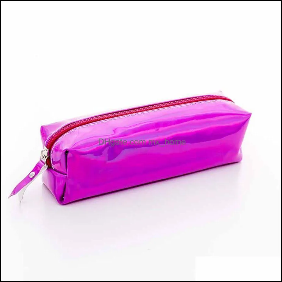 iridescent laser pencil case quality pu school supplies stationery gift pencilcase school cute pencil box school tools