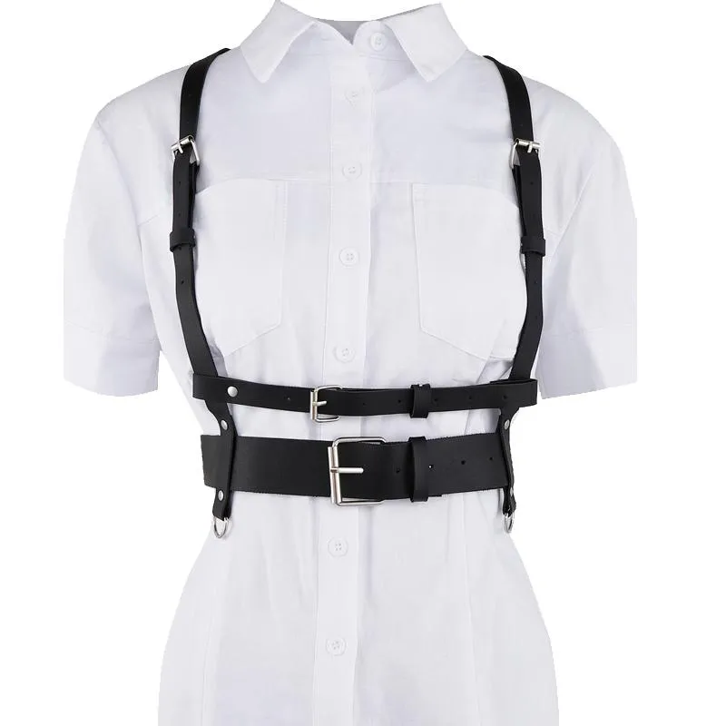 Belts Fashion Punk Leather Harness Belt Strap Girdle Sexy Women Handmade Decorative Shirt Dress Vest BeltBelts