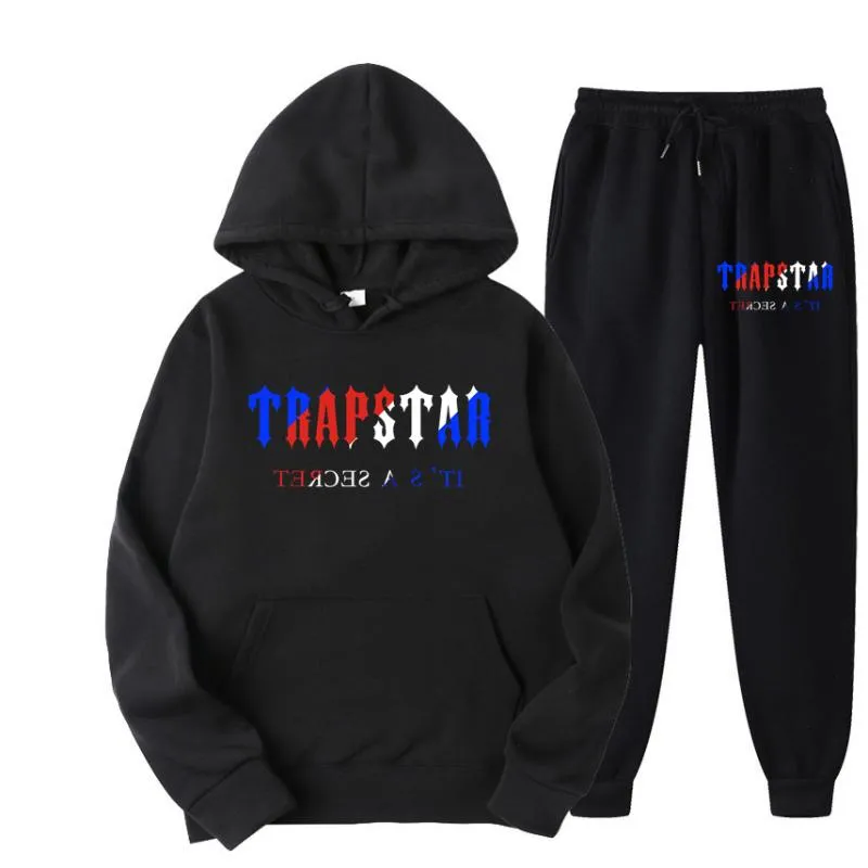 Survêtement Marque Imprimé Sportswear Hommes Chaud Deux Pièces Ensemble Sweat À Capuche Lâche + Pantalon Ensemble À Capuche jogging