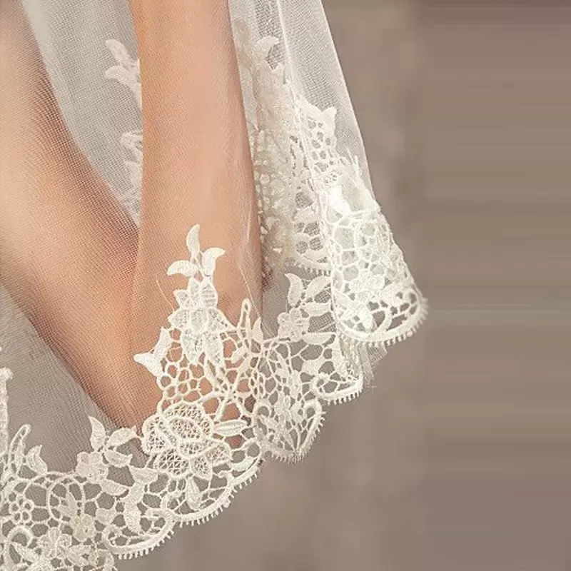 2019 Lace 3 Meters Long Cheapest Wedding Veil Chapel Length White Ivory Bridal Veils with Comb Veu De Noiva Longo Wedding Veil CPA859