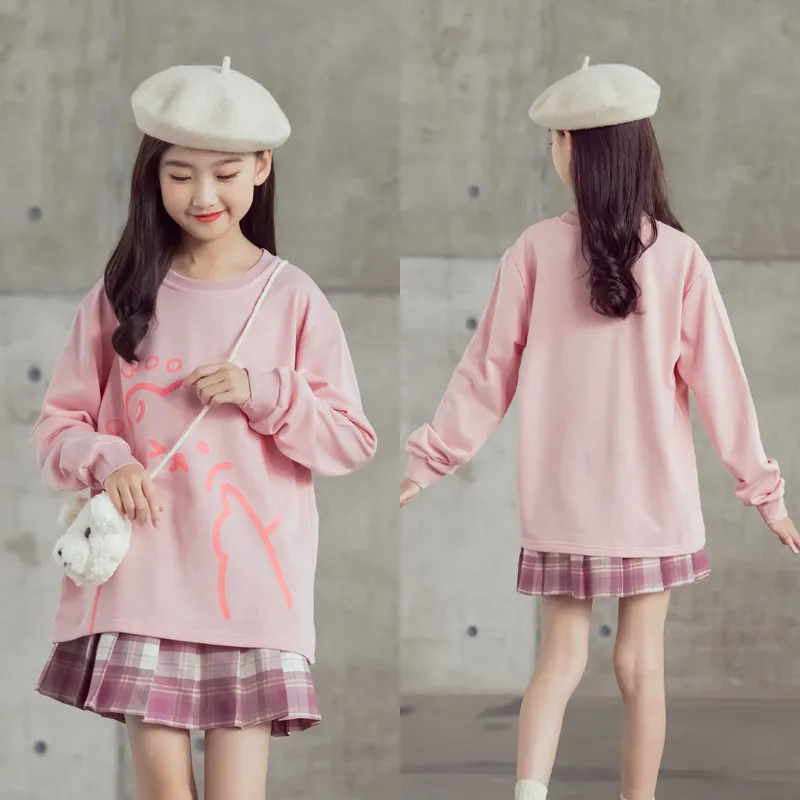 3-14Years Fashion Baby Girl Clothes Long Sleeve Cute Outfits Set