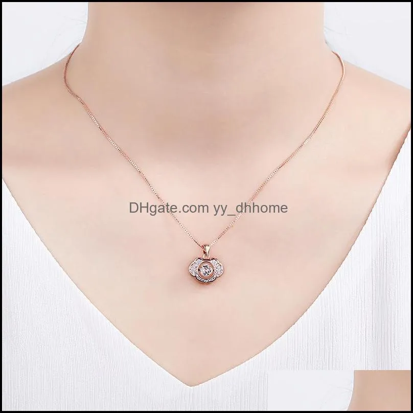 Chains Choker Necklace Jewelry Crystal Zircon Flower Crown Retro Pendant For Valentine`s Day Present Jewelry1