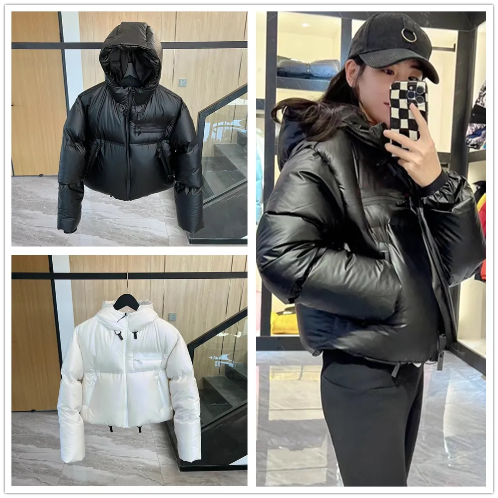 Jaqueta feminina de inverno, corte fino e fino, jaqueta de design para lazer ao ar livre, pato branco, quebra-vento, leve, jaquetas Parkas, gola, para manter o calor, casaco fashion preto branco