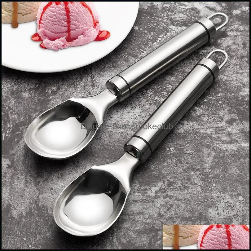 22CM Kitchen Ice Cream Mash Potato Scoop Stainless Steel Spoon Spring Handle Kitchen Accessories