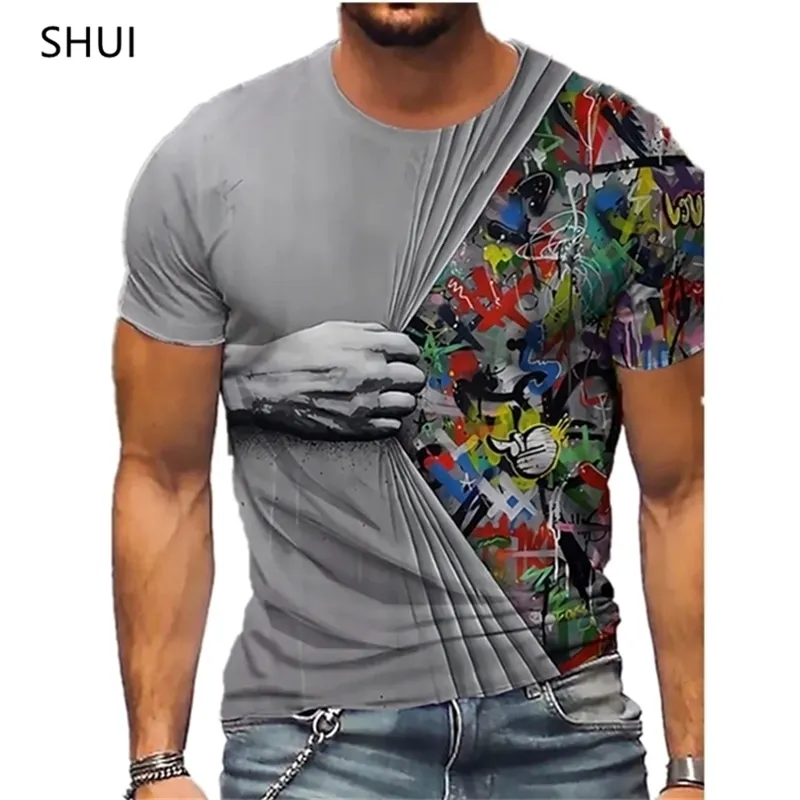 Hip Hop Black Soul Street hommes t-shirt Ghost Claw Harajuku été à manches courtes impression 3D mode haut ample 220526